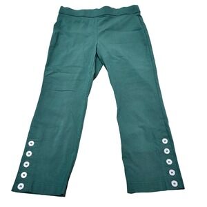 Skye's The Limit Green Cropped Pants with‎ Button Detail - Size 14